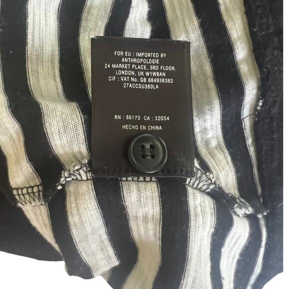 Anthro Postage Stamp Striped Mixed Fabric Tunic Top XS - Picture 5 of 6